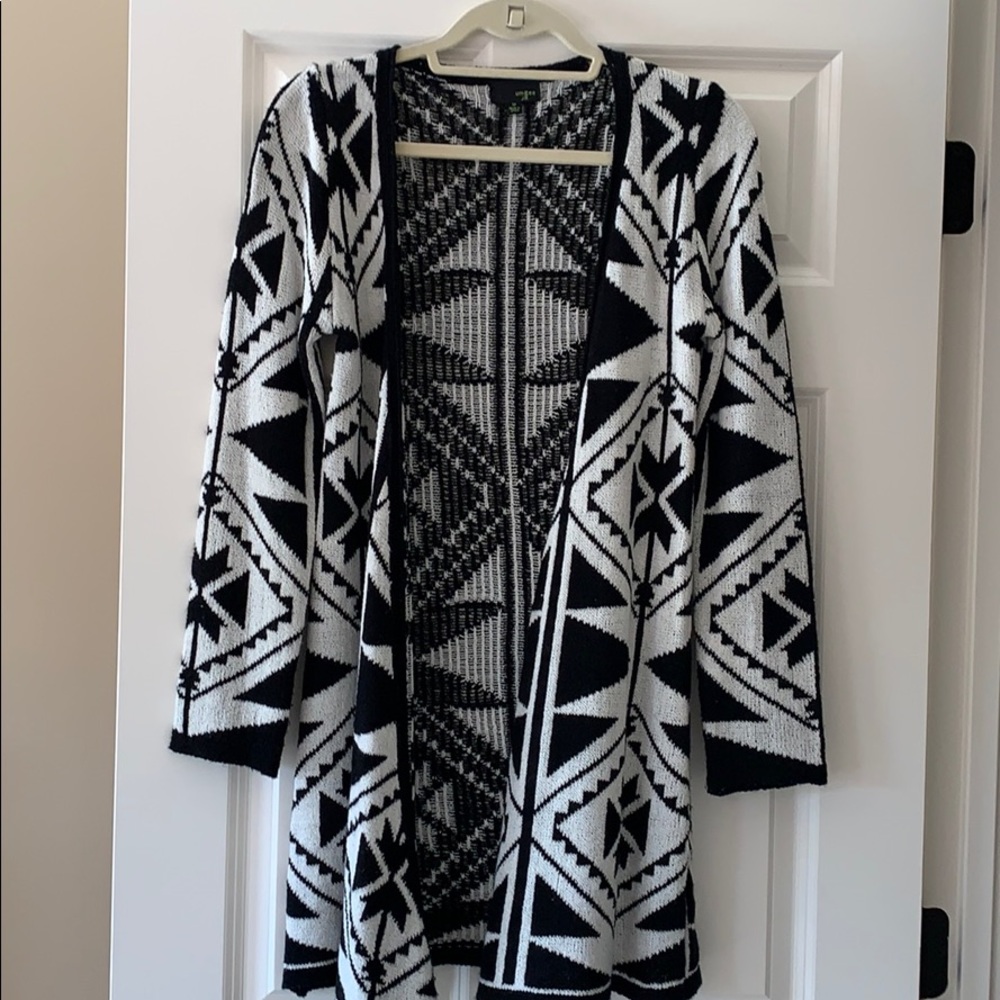 Umgee Jr Black & White Long Cardigan